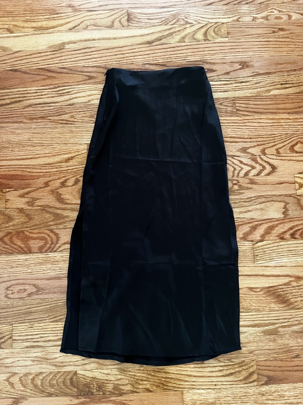 Princess Polly Black Satin Midi Skirt